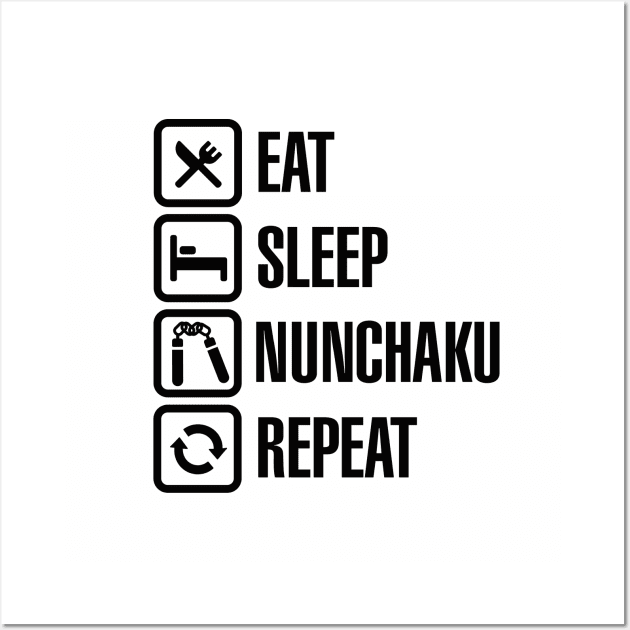 Eat Sleep Nunchaku Repeat Wall Art by LaundryFactory